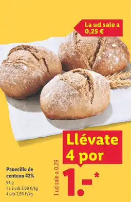 Lidl Panecillo de centeno 42% oferta