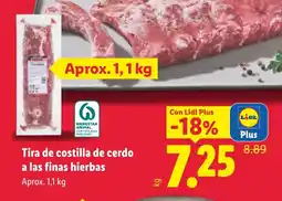 Lidl Tira de costilla de cerdo a las finas hierbas oferta