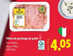 Lidl Filete de pechuga de pollo oferta