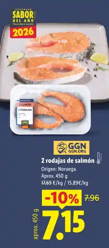 Lidl 2 rodajas de salmón oferta