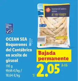 Lidl OCEAN SEA Boquerones del Cantábrico en aceite de girasol oferta