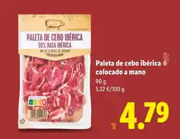 Lidl Paleta de cebo ibérica colocado a mano oferta