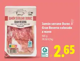 Lidl Jamón serrano Duroc Gran Reserva colocado a mano oferta