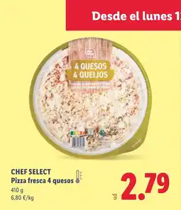 Lidl CHEF SELECT Pizza fresca 4 quesos oferta