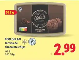 Lidl BON GELATI Tarrina de chocolate chips oferta
