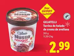 Lidl GELATELLI Tarrina de helado de crema de avellana oferta