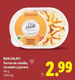 Lidl BON GELATI Tarrina de vainilla, caramelo y pecana oferta