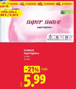 Lidl FLORALYS Papel higiénico oferta