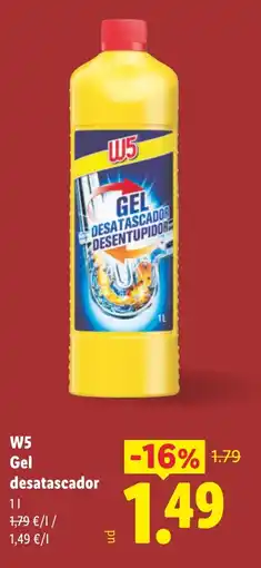 Lidl W5 Gel desatascador oferta