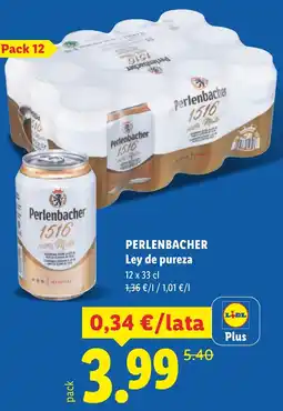Lidl PERLENBACHER Ley de pureza oferta