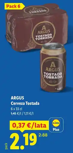 Lidl ARGUS Cerveza Tostada oferta