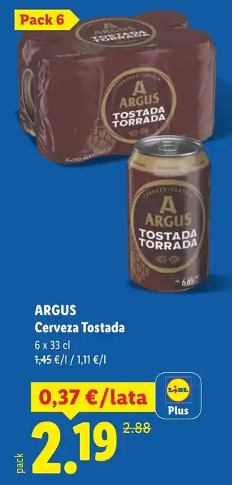 Lidl ARGUS Cerveza Tostada oferta