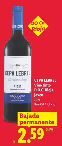 Lidl CEPA LEBREL Vino tinto D.O.C. Rioja joven oferta