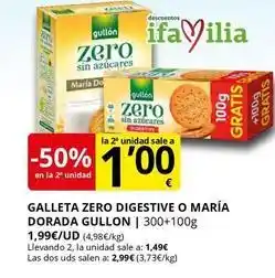 Gullón - galleta zero digestive o maria dorada