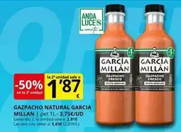 Supermercados MAS Garcia millan - gazpacho natural oferta