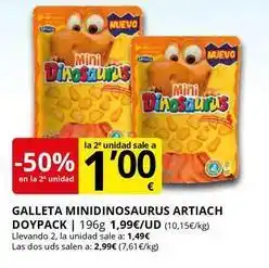 Supermercados MAS Artiach - galleta minidinosaurus oferta