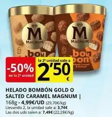 Supermercados MAS Magnum - helado bombón gold o salted caramel oferta