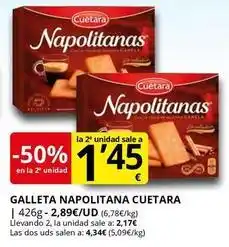 Supermercados MAS Cuétara - galleta napolitana oferta