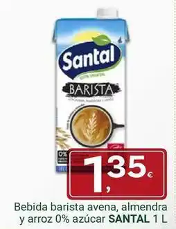 Supermercados Dani Santal - bebida barista avena, almendra y arroz 0% azucar oferta