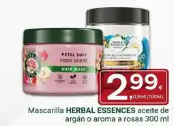 Supermercados Dani Herbal essences - mascarilla aciette de argan o aroma a rosas oferta