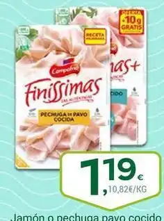 Supermercados Dani Campofrío - jamon o pechuga de pavo cocido oferta