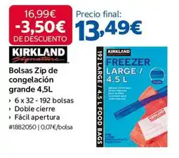 Costco Bolsas de congelación grande oferta