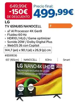 Costco Lg - tv 65nu85 nanocell oferta