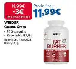 Costco Weider - quema grasa oferta