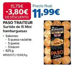 Costco Paso - surtido de 15 mini hamburguesas oferta