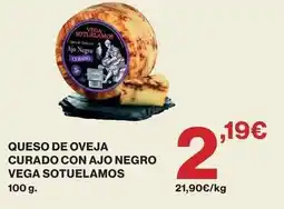 Hipercor Vega sotuelamos - queso de oveja curado con ajo negro oferta
