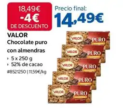 Costco Valor - chocolate puro con almendras oferta