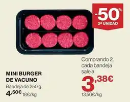 Hipercor Mini burger de vacuno oferta