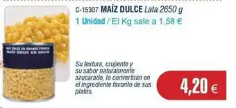 Abordo Maiz dulce oferta