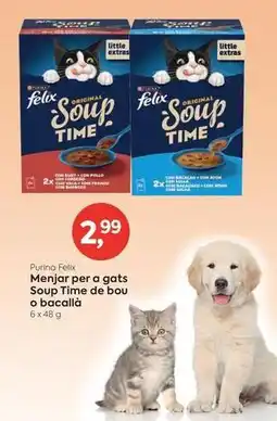 Suma Supermercados Purina - menjar per a gats soup time de bou o bacalla oferta