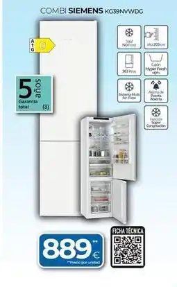 Tien 21 Siemens - combi kg39nvwdeg oferta