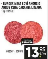 Family Cash Origen - burger meat boví angus o angus ceba caramel-litzada oferta