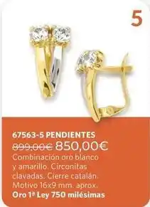Cristian Lay Oro - 67563-5 pendientes oferta