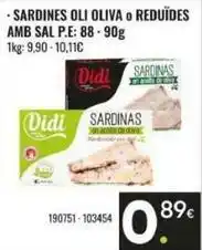 Family Cash Oli - sardines oli oliva o reduides amb sal oferta