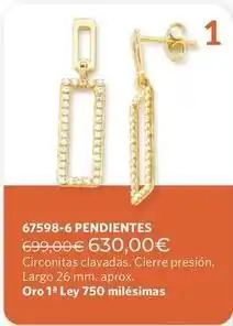 Cristian Lay Oro - 67598-6 pendientes oferta