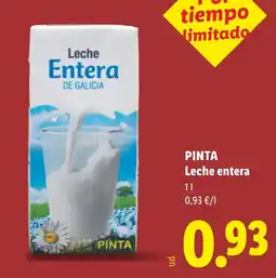 Lidl PINTA Leche entera oferta