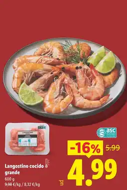 Lidl Langostino cocido grande oferta