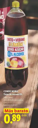 Lidl CONDE NOBLE Tinto de verano 0% oferta
