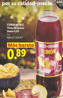 Lidl CONDE NOBLE Tinto de verano limón 4,5% oferta