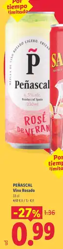 Lidl PEÑASCAL Vino Rosado oferta