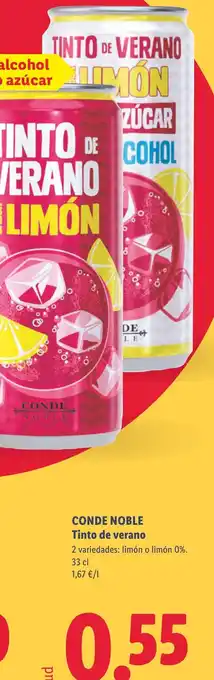 Lidl CONDE NOBLE Tinto de verano oferta