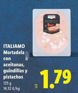 Lidl ITALIAMO Mortadela con aceitunas, guindillas y pistachos oferta