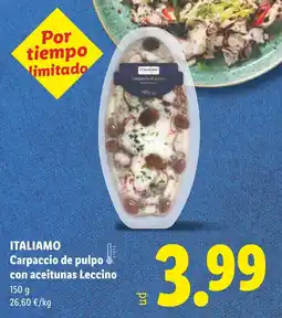 Lidl ITALIAMO Carpaccio de pulpo con aceitunas Leccino oferta