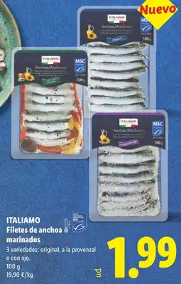 Lidl ITALIAMO Filetes de anchoa marinados oferta