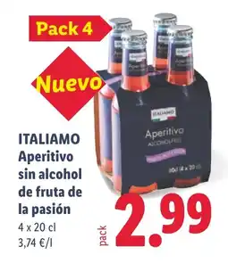 Lidl ITALIAMO Aperitivo sin alcohol de fruta de la pasión oferta