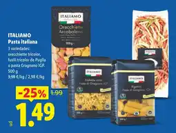 Lidl ITALIAMO Pasta italiana oferta